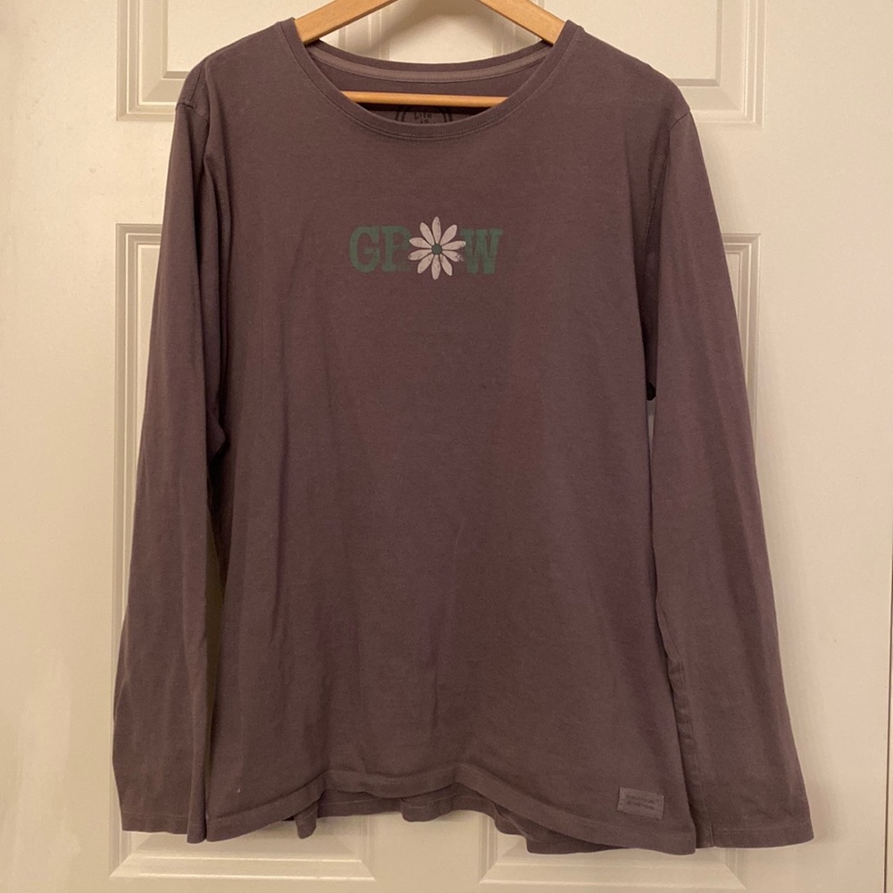 Life is Good Grow Daisy Gray Tshirt